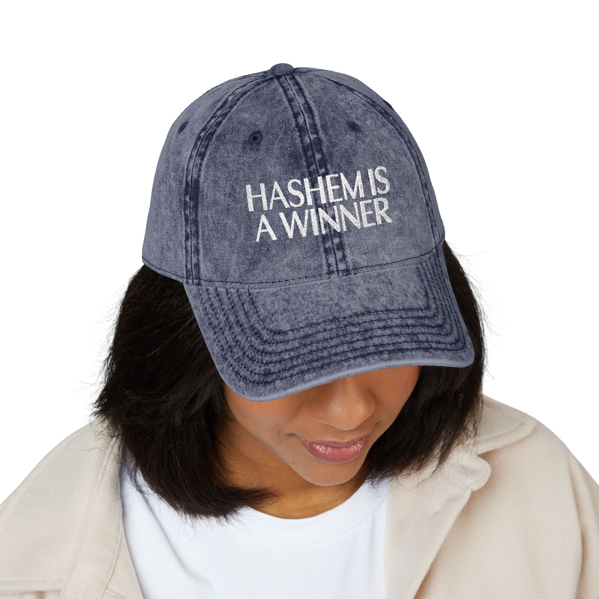"HASHEM IS A WINNER" EMBROIDERED HAT