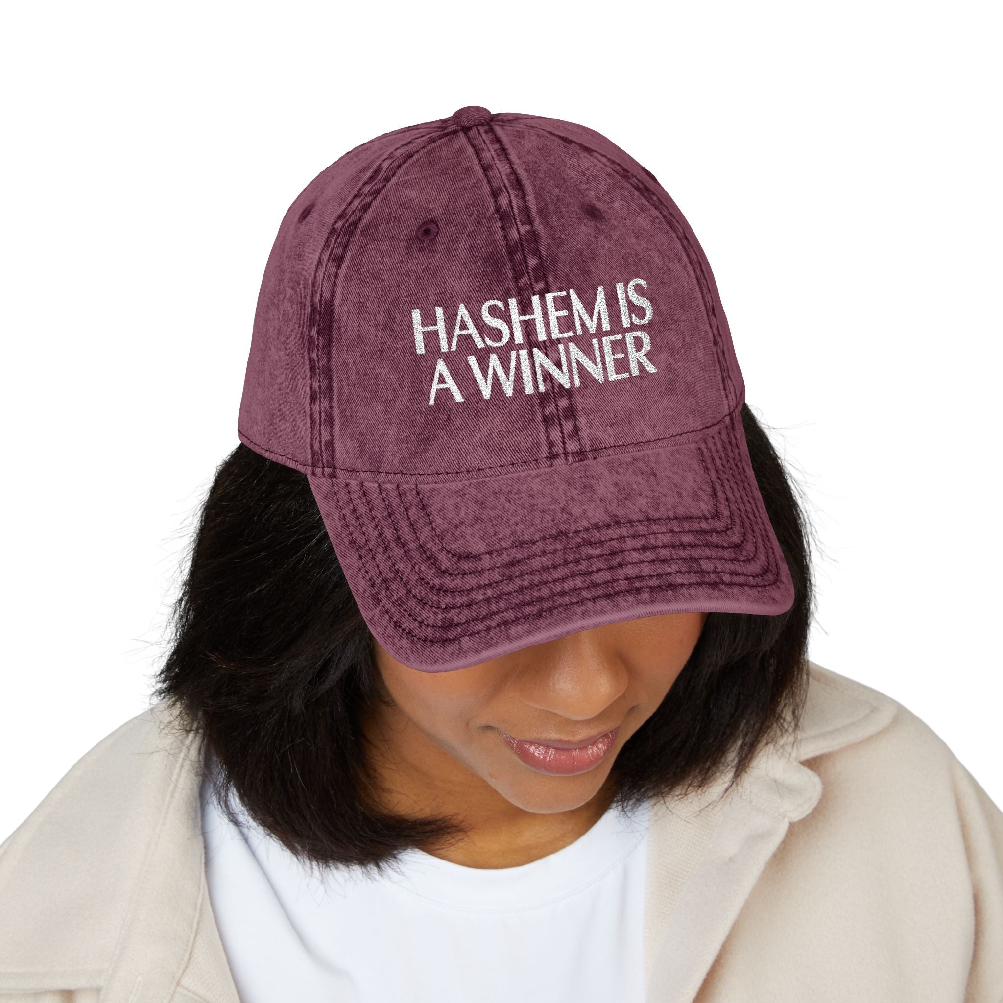 "HASHEM IS A WINNER" EMBROIDERED HAT