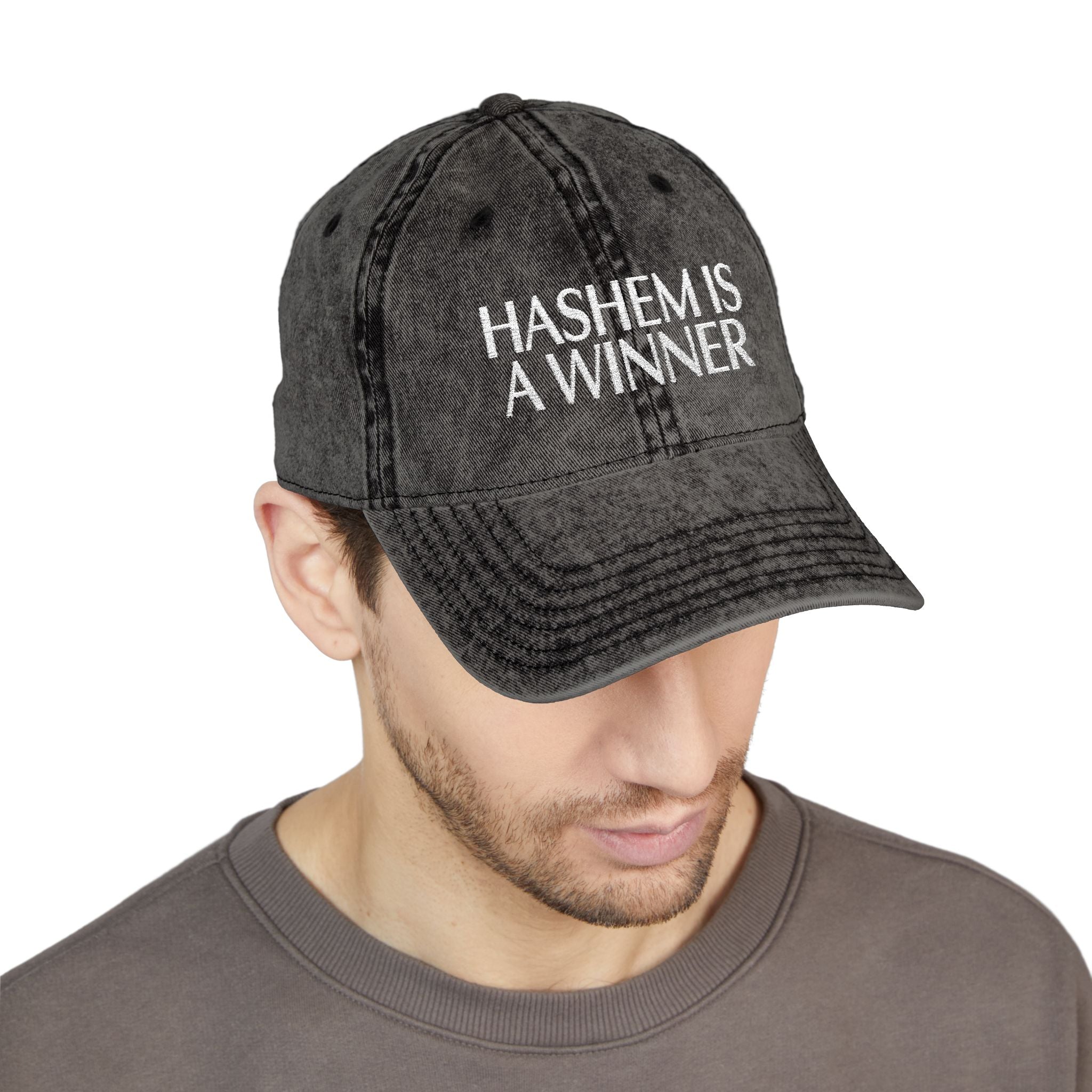 "HASHEM IS A WINNER" EMBROIDERED HAT